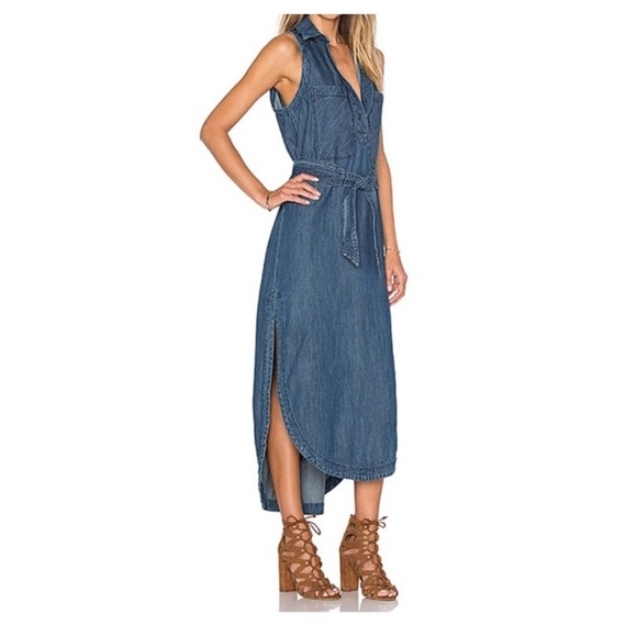 FREE PEOPLE Cecelia Chambray Tie Waist Maxi Dress - Picture 2 of 15